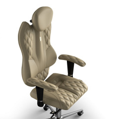Кресло KULIK SYSTEM GRAND Экокожа с подголовником со строчкой Песочный (4-901-WS-MC-0212) Чортков