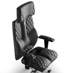 Крісло KULIK SYSTEM BUSINESS Шкіра з підголовником зі строчкою Чорний (6-901-WS-MC-0101) Свеса