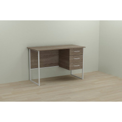 Компьютерный стол Ferrum-decor Гарри 75x120x60 белый ДСП Дуб Сонома Труфель 16мм Мукачево