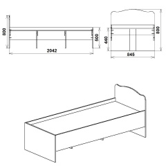 Кровать 80 Компанит Орех экко (new1-155) Киев