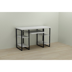 Компьютерный стол Ferrum-decor Тим 75x140x70 черный ДСП Белое 32мм Харьков