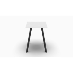 Табурет кухонный Ferrum-decor 430x320x320 Черный металл ДСП Белый 16 мм (TAB001) Орехов