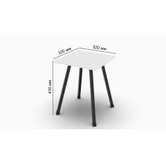 Табурет кухонный Ferrum-decor 430x320x320 Черный металл ДСП Белый 16 мм (TAB001) Орехов
