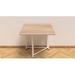 Стол-книжка трансформер Орион 1 Ferrum-decor 750x810x730 Белый металл ДСП Дуб Сонома 16 мм (ORI111) Чернигов