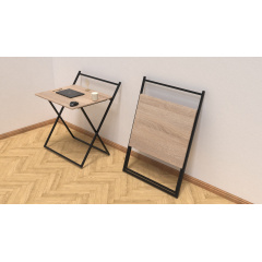 Стол трансформер Компакт 1 Ferrum-decor 750x790x720 Черный металл ДСП Дуб Сонома 16 мм (KOM104) Тернопіль
