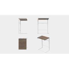 Столик приставной Терри Ferrum-decor 650x440x330 Белый металл ДСП Дуб Сонома Трюфель 16 мм (TERR012) Київ