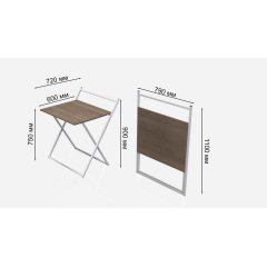 Стол трансформер Компакт 1 Ferrum-decor 750x790x720 Белый металл ДСП Дуб Сонома Трюфель 16 мм (KOM112) Тернополь
