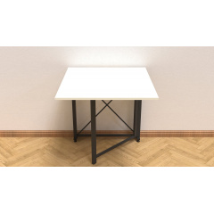 Стол-книжка трансформер Орион 1 Ferrum-decor 750x810x730 Черный металл ДСП Белый 16 мм (ORI101) Хмільник