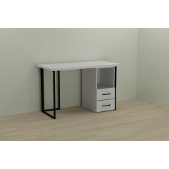 Компьютерный стол Ferrum-decor Отто 75x120x60 черный ДСП Белое 32мм Борисполь