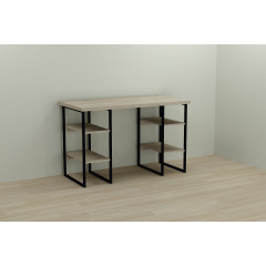 Компьютерный стол Ferrum-decor Карэн 75x120x70 черный ДСП Дуб Сонома 32мм Первомайск