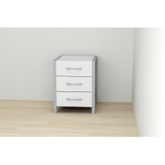 Тумба Ferrum-decor Вивьен 3 50x41x40 см Белый / Серый (XK00157) Акимовка