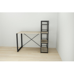 Письмовий стіл Ferrum-decor Конект з етажеркою 75x120x60 см Дуб Сонома + чорний (XK00184) Кропивницький