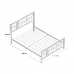 Ліжко GoodsMetall металеве в стилі LOFT 2000х1600х1200 К101 Броди