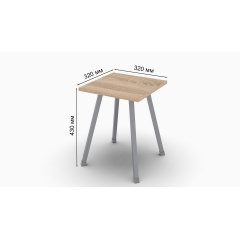 Табурет кухонный Ferrum-decor 430x320x320 Серый металл ДСП Дуб Сонома 16 мм (TAB018) Костополь