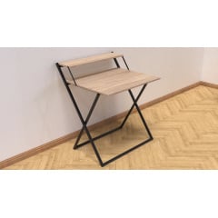 Стол трансформер Компакт 2 Ferrum-decor 750x790x720 Черный металл ДСП Дуб Сонома 16 мм (KOM204) Первомайск