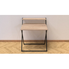 Стол трансформер Компакт 2 Ferrum-decor 750x790x720 Черный металл ДСП Дуб Сонома 16 мм (KOM204) Первомайск
