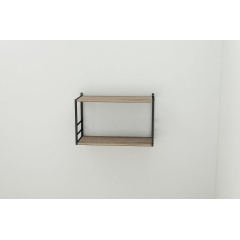 Книжная полка универсальная Ferrum-decor Стим 1 38x63x26 черный ДСП Дуб Сонома Трюфель 16мм (XK00023) Киев