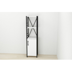Этажерка 3/34 Ferrum-decor Серии Конект с тумбой 144x34x28 Черный ДСП Белое (FD1000) Киев