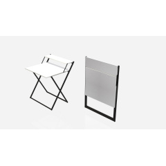 Стол трансформер Компакт 2 Ferrum-decor 750x790x720 Черный металл ДСП Белый 16 мм (KOM201) Дніпро