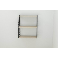 Книжкова полиця універсальна Ferrum-decor Стим 2 74x63x26 чорний ДСП Дуб Сонома 16мм (XK00040) Київ