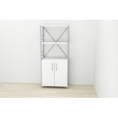 Етажерка 3/60 Ferrum-decor Серії Конект із тумбою 144x60x28 Сірий ДСП Біле (FD1035) Мукачево
