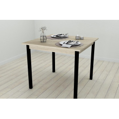 Стіл кухонний Ferrum-decor Дієго 75x80x80 Чорний ДСП Сонома 16мм (DIE0004) Київ