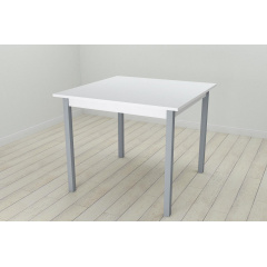 Стіл кухонний Ferrum-decor Дієго 75x80x80 Сірий ДСП Біле 16мм (DIE0057) Бородянка
