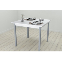 Стіл кухонний Ferrum-decor Дієго 75x80x80 Сірий ДСП Біле 16мм (DIE0057) Бородянка