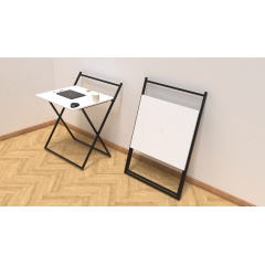 Стол трансформер Компакт 1 Ferrum-decor 750x790x720 Черный металл ДСП Белый 16 мм (KOM101) Винница