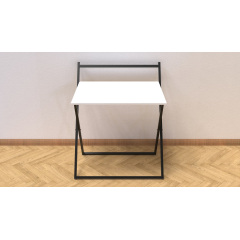 Стол трансформер Компакт 1 Ferrum-decor 750x790x720 Черный металл ДСП Белый 16 мм (KOM101) Винница