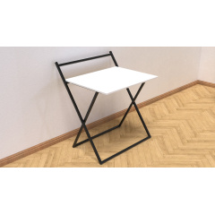 Стол трансформер Компакт 1 Ferrum-decor 750x790x720 Черный металл ДСП Белый 16 мм (KOM101) Винница