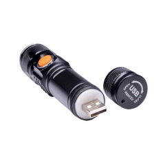 Фонарик аккумуляторный ручной SUN 3 режима Zoom светодиод T6 Zoom от USB черный Тернополь