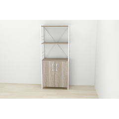 Етажерка 3/60 Ferrum-decor Серії Конект із тумбою 144x60x28 Білий ДСП Сонома Трюфель (FD1032) Доманівка