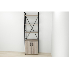 Етажерка 4/60 Ferrum-decor Серії Конект із тумбою 179x60x28 Чорний ДСП Сонома Трюфель (FD1067) Київ