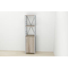 Етажерка 3/34 Ferrum-decor Серії Конект із тумбою 144x34x28 Сірий ДСП Сонома Трюфель (FD1018) Хуст