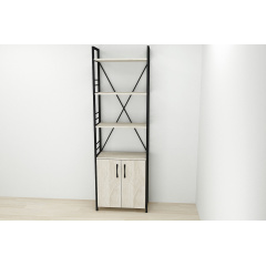 Етажерка 4/60 Ferrum-decor Серії Конект із тумбою 179x60x28 Чорний ДСП Сонома (FD1066) Нікополь