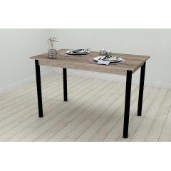 Стіл кухонний Ferrum-decor Беніта 75x120x80 Чорний ДСП Сонома Трюфель 16мм (BEN0019) Вознесенськ
