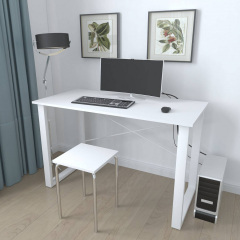 Письмовий стіл Ferrum-decor Драйв 750x1200x600 Білий метал ДСП Білий 16 мм (DRA036) Хуст