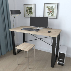 Письмовий стіл Ferrum-decor Драйв 750x1200x600 Чорний метал ДСП Дуб Сонома 32 мм (DRA151) Чорноморськ