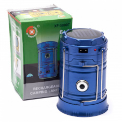 Фонарик аккумуляторный лампадка XINGFEN раздвижной с USB XF-5800T 6+1LED power bank 2 режима синий Киев