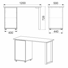 Стол письменный Лофт-5 Компанит Орех экко (120х50х72,8 см) Конотоп