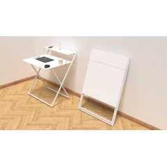 Стол трансформер Компакт 2 Ferrum-decor 750x790x720 Белый металл ДСП Белый 16 мм (KOM208) Тернополь