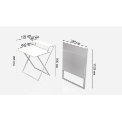 Стол трансформер Компакт 2 Ferrum-decor 750x790x720 Белый металл ДСП Белый 16 мм (KOM208) Тернополь