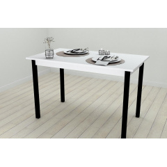 Стіл кухонний Ferrum-decor Маріо 75x120x70 Чорний ДСП Біле 16мм (MAR0008) Бородянка