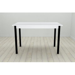 Стіл кухонний Ferrum-decor Маріо 75x120x70 Чорний ДСП Біле 16мм (MAR0008) Бородянка