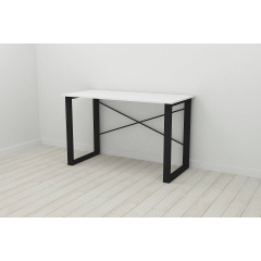 Письменный стол Ferrum-decor Драйв 750x1000x600 Черный металл ДСП Белый 16 мм (DRA001) Балаклея