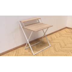 Стол трансформер Компакт 2 Ferrum-decor 750x790x720 Белый металл ДСП Дуб Сонома 16 мм (KOM211) Гайсин