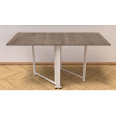 Стол-книжка трансформер Орион 2 Ferrum-decor 750x1520x730 Белый металл ДСП Дуб Сонома Трюфель 16 мм (ORI212) Білгород-Дністровський
