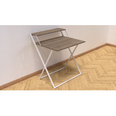 Стол трансформер Компакт 2 Ferrum-decor 750x790x720 Белый металл ДСП Дуб Сонома Трюфель 16 мм (KOM212) Дніпро