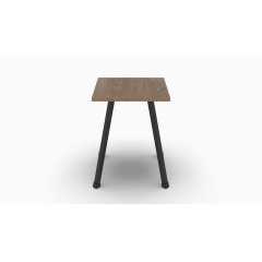 Табурет кухонный Ferrum-decor 430x320x320 Черный металл ДСП Дуб Сонома Трюфель 16 мм (TAB005) Орехов